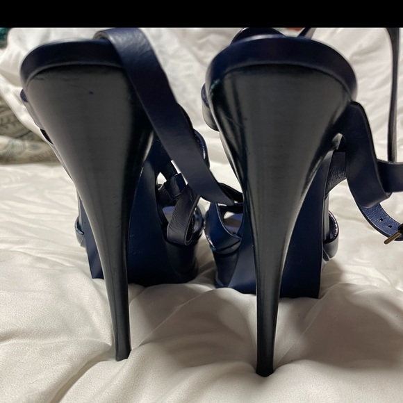 Used YSL cobalt tribute platform heels. - Picture 2 of 7